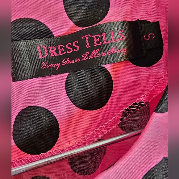 Dress Tells Pink Polka Dot Retro Swing Dress Size Small - Picture 5 of 5